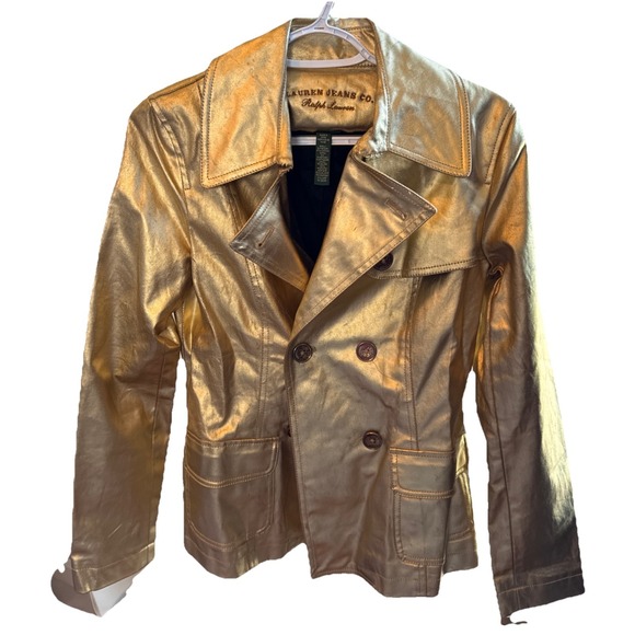 Lauren Blackwell Jackets & Blazers - Vintage Y2K Classic Lauren Ralph Lauren Gold Jacket Double Breasted READ